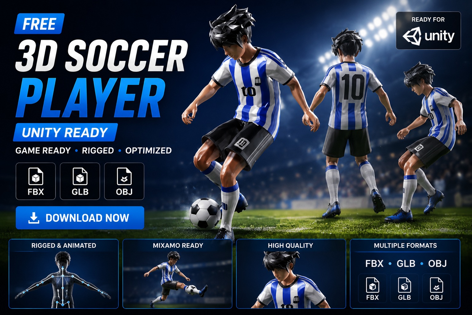 Free 3D Soccer Player Asset